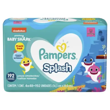 Lenço Umedecido Pampers Splash Baby Shark